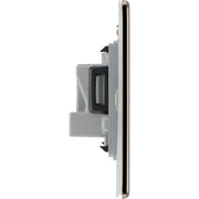 BG Electrical Flatplate Screwless Black Nickel - 5A single, unswitched, round pin