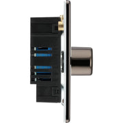 BG Electrical Flatplate Screwless Black Nickel - Triple 2 way push 200W