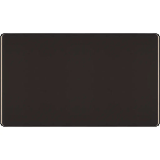 BG Electrical Flatplate Screwless Black Nickel - Double, blank plate