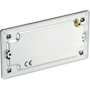 BG Electrical Flatplate Screwless Black Nickel - Double, blank plate