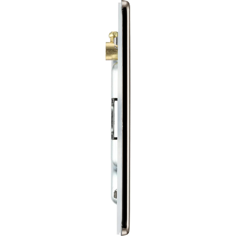 BG Electrical Flatplate Screwless Black Nickel - Double, blank plate