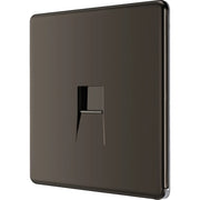 BG Electrical Flatplate Screwless Black Nickel - Single telephone socket, secondary