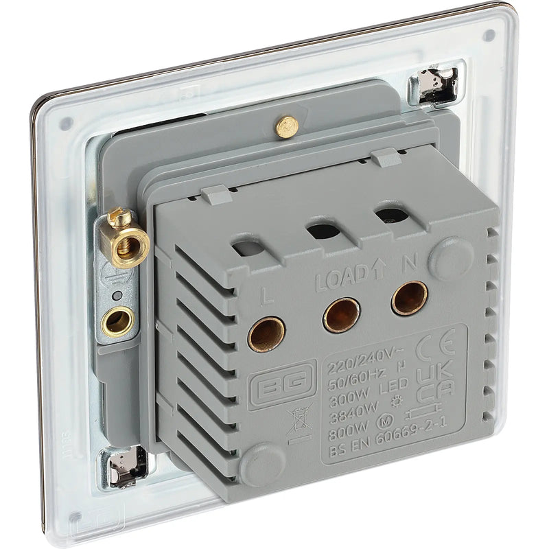 BG Electrical Flatplate Screwless Black Nickel - Hotel key card switch