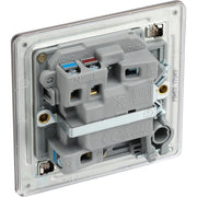 BG Electrical Flatplate Screwless Black Nickel - Switched and fused with indicator and flex outlet