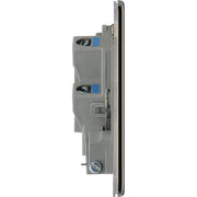 BG Electrical Flatplate Screwless Black Nickel - Unswitched and fused with flex outlet
