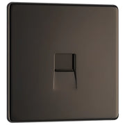 BG Electrical Flatplate Screwless Black Nickel - Single telephone socket, master