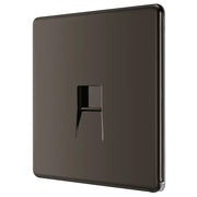 BG Electrical Flatplate Screwless Black Nickel - Single telephone socket, master