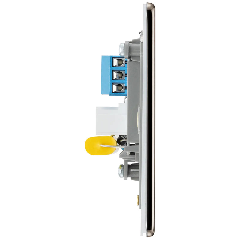 BG Electrical Flatplate Screwless Black Nickel - Single telephone socket, master
