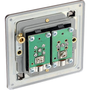 BG Electrical Flatplate Screwless Black Nickel - Double satellite and co-axial