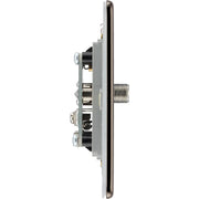 BG Electrical Flatplate Screwless Black Nickel - Double satellite and co-axial