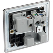 BG Electrical Flatplate Screwless Black Nickel - 15A single, switched, round pin