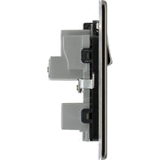 BG Electrical Flatplate Screwless Black Nickel - 15A single, switched, round pin