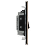 BG Electrical Flatplate Screwless Black Nickel - 3 pole fan isolator, fused