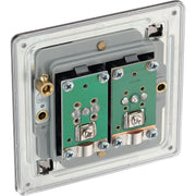 BG Electrical Flatplate Screwless Black Nickel - Double co-axial