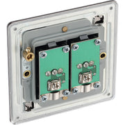 BG Electrical Flatplate Screwless Black Nickel - Double isolated, co-axial