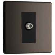 BG Electrical Flatplate Screwless Black Nickel - Single satellite