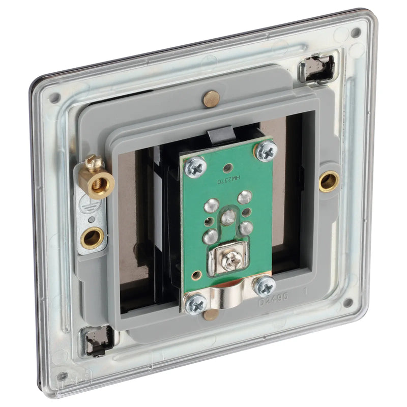BG Electrical Flatplate Screwless Black Nickel - Single satellite