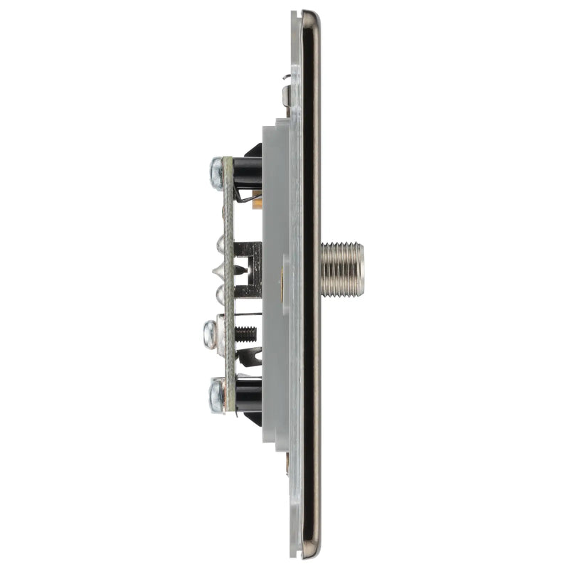 BG Electrical Flatplate Screwless Black Nickel - Single satellite