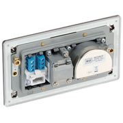 BG Electrical Flatplate Screwless Black Nickel - Triplex with BT outlet and co-axial return - screened