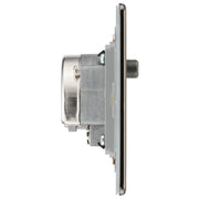 BG Electrical Flatplate Screwless Black Nickel - Triplex with BT outlet and co-axial return - screened