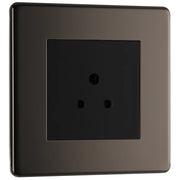 BG Electrical Flatplate Screwless Black Nickel - 2A single, unswitched, round pin