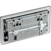 BG Electrical Flatplate Screwless Black Nickel - Double switched single pole, with USB A + C (22W)