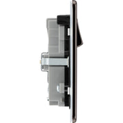 BG Electrical Flatplate Screwless Black Nickel - Double switched single pole, with USB A + C (22W)