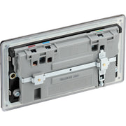 BG Electrical Flatplate Screwless Black Nickel - Double switched single pole, with USB A + C (45W)