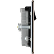BG Electrical Flatplate Screwless Black Nickel - Double switched single pole, with USB A + C (45W)