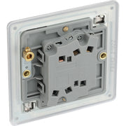 BG Electrical Flatplate Screwless Brushed Steel - Double, 2 way switch