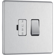 BG Electrical Flatplate Screwless Brushed Steel - Switched and fused