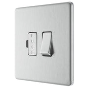 BG Electrical Flatplate Screwless Brushed Steel - Switched and fused