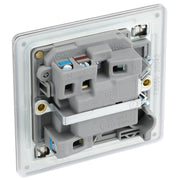 BG Electrical Flatplate Screwless Brushed Steel - Switched and fused