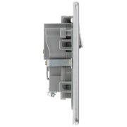 BG Electrical Flatplate Screwless Brushed Steel - Single, switched, double pole