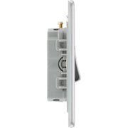 BG Electrical Flatplate Screwless Brushed Steel - Triple pole fan isolator