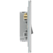 BG Electrical Flatplate Screwless Brushed Steel - Quadruple, 2 way switch