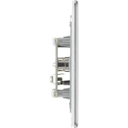 BG Electrical Flatplate Screwless Brushed Steel - Single, co-axial