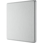 BG Electrical Flatplate Screwless Brushed Steel - Single, blank plate