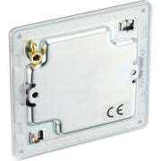 BG Electrical Flatplate Screwless Brushed Steel - Single, blank plate