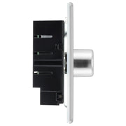 BG Electrical Flatplate Screwless Brushed Steel - Single, 2 way push 200W