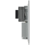 BG Electrical Flatplate Screwless Brushed Steel - 115/240V dual voltage shaver socket