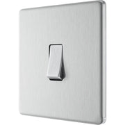 BG Electrical Flatplate Screwless Brushed Steel - Intermediate switch