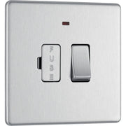 BG Electrical Flatplate Screwless Brushed Steel - Switched and fused with indicator