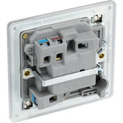 BG Electrical Flatplate Screwless Brushed Steel - Switched and fused with indicator