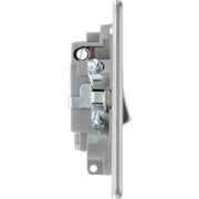 BG Electrical Flatplate Screwless Brushed Steel - Switched and fused with indicator