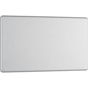 BG Electrical Flatplate Screwless Brushed Steel - Double, blank plate