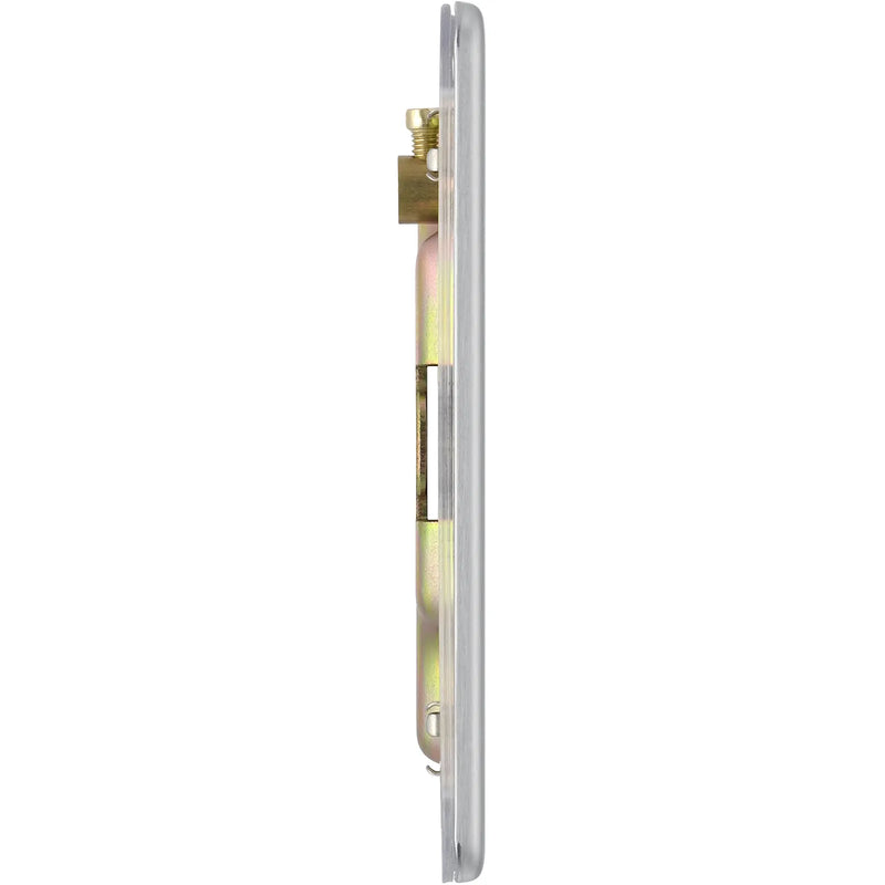 BG Electrical Flatplate Screwless Brushed Steel - Double, blank plate