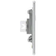 BG Electrical Flatplate Screwless Brushed Steel - Single, RJ45 data socket