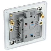 BG Electrical Flatplate Screwless Brushed Steel - 20A, double pole, with indicator