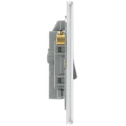 BG Electrical Flatplate Screwless Brushed Steel - 20A, double pole, with indicator